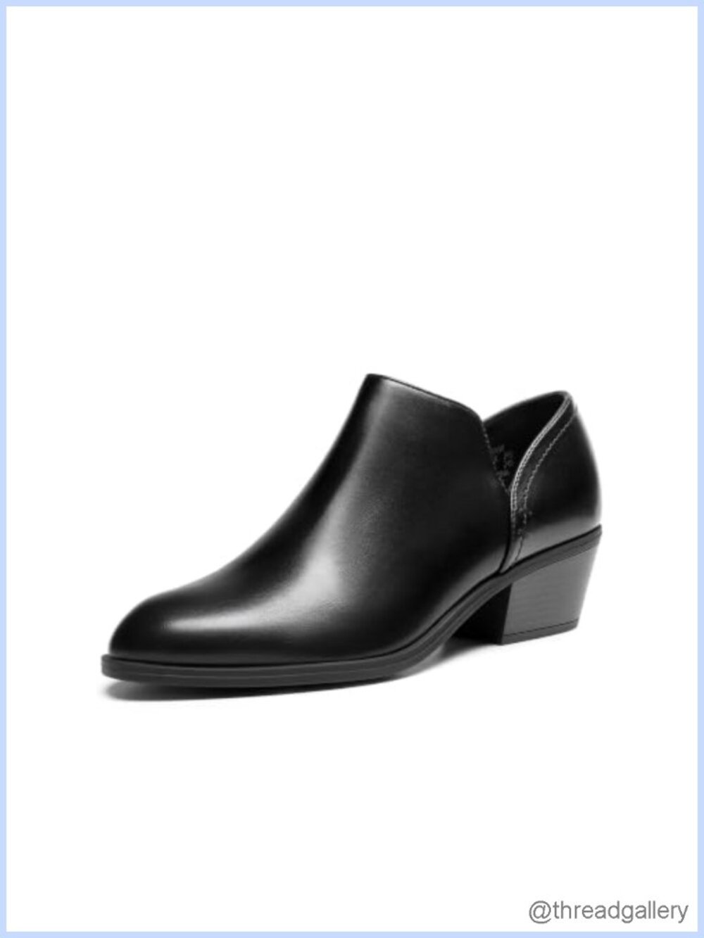 Women's Faux Leather Ankle Boots Chunky Heel Dress Booties